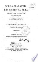 Sulla malattia dei bachi da seta chiamata il segno o calcinaccio