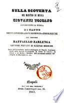 Sulla scoverta del maestro di musica Giovanni Toscano concernente la scuola di canto brevi considerazioni estetico-fisiologiche del dottore Raffaello Zarlenga ..