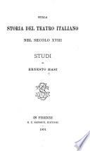 Sulla storia del teatro italiano nel secolo XVIII.