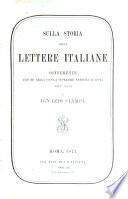 Sulla storia delle lettere italiane