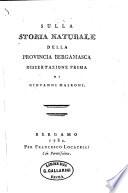 Sulla storia naturale della provincia bergamasca