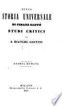 Sulla storia universale di Cesare Cantù. Studi critici