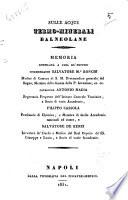 Sulle acque termo-minerali balneolane memoria compilata a cura de' dottori Salvatore M.a Ronchi, Antonio Madia, Filippo Cassola, Salvatore De Renzi