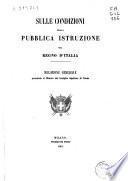 Sulle condizioni della pubblica istruzione nel Regno d'Italia