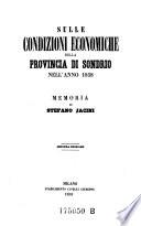 Sulle condizioni economiche della provincia di Sondrio nell'anno 1858