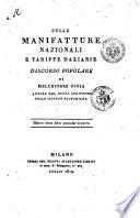 Sulle manifatture nazionali e tariffe daziarie discorso popolare di Melchiorre Gioja autore del nuovo prospetto delle scienze economiche