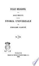 Sulle religioni documenti alla Storia universale di Cesare Cantù