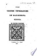 Sulle vicende tipografiche in Sardegna. Memoria