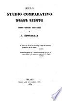 Sullo studio comparativo delle Lingue
