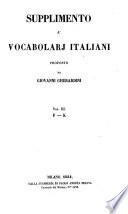 Supplemento à vocabularj italiani