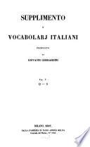 Supplemento à vocabularj italiani
