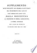 Supplemento agli oggetti di Storia Naturale del Dipartimento dell'Alto Po, non compresi nei quesiti dati dalla Prefettura [through the Prefect, - Galvagna] al Professore di Chimica Farmaceutica e Storia Naturale del Liceo di Cremona [Giuseppe Sonsis].