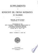 Supplemento ai rendiconti del Circolo matematico di Palermo