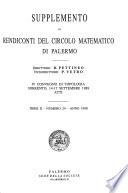 Supplemento ai Rendiconti del Circolo matematico di Palermo