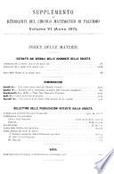 Supplemento ai Rendiconti del Circolo matematico di Palermo