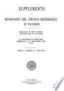 Supplemento Ai Rendiconti Del Circolo Matematico Di Palermo