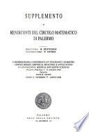 Supplemento Ai Rendiconti Del Circolo Matematico Di Palermo