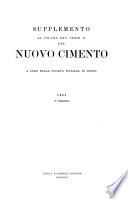 Supplemento al volume ... serie ... del Nuovo cimento