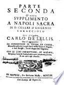 Supplimento a Napoli sacra di Cesare d' Engenio Caracciolo