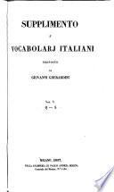 Supplimento a' vocabolarj italiani
