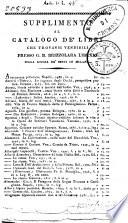 Supplimento al catalogo de' libri che trovansi vendibili presso G.B. Brizzolara librajo sulla corsia de' servizi in Milano