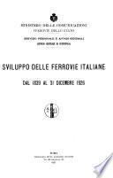 Sviluppo delle ferrovie italiane dal 1839 al 31 dicembre 1926