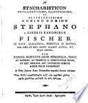 Syncharisticon excellentissimo ... domino Stephano e liberis baronibus Fischer, etc