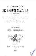 T. Lucreti Cari De rerum natura libri sex