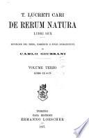 T. Lucreti Cari De rerum natura libri six