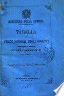 Tabella dei prezzi normali degli oggetti appartenenti al materiale pei servizi amministrativi dell'esercito