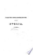 Talune considerazioni sulla storia