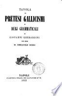 Tavola di pretesi gallicismi e dubj grammaticali di Giovanni Gherardini