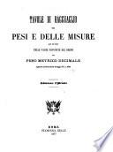 Tavole di ragguaglio dei pesi e delle misure già in uso nelle varie provincie del regno col peso metrico decimale approvate con decreto reale 20 maggio 1877, n. 3836