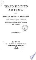 Teano Sidicino antico. Del decano Michele Broccoli prima dignita di quella Cattedrale ..
