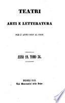Teatri, arti e letteratura