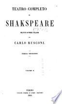 Teatro completo di Shakspeare: Amleto, principe de Danimarca. Coriolano. Cimbelino. Antonio e Cleopatra