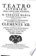 Teatro istorico della Santa Casa Nazarena della B. Vergine Maria, e sua ammirabile traslazione in Loreto