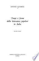 Tempi e forme della letteratura popolare in Italia