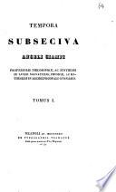 Tempora subseciva Angeli Ciampi
