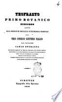 Teofrasto primo botanico discorso letto alla Sezione di botanica e fisiologia vegetale del terzo Congresso scientifico italiano dal cavaliere Carlo Speranza