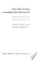 Teoria della letteratura e metodologia dello studio letterario