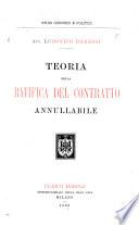 Teoria della ratifica del contratto annullabile