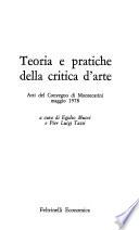 Teoria e pratiche della critica d'arte