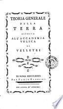 Teoria generale della Terra esposta all'Accademia volsca di Velletri[Filippo Becchetti]