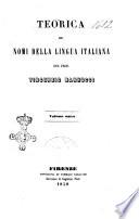 Teorica dei nomi della lingua italiana Vincenzio Nannucci