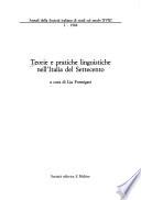 Teorie e pratiche linguistiche nell'Italia del Settecento