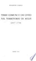 Terre comuni e usi civici nel territorio di Melfi 1037-1738