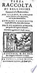TERZA RACCOLTA DI BELLISSIME Canzoni alla Romanesca