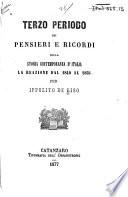 Terzo periodo dei pensieri e ricordi sulla storia contemporanea d'Italia