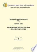 Tesi di specializzazione. TFA classe AD00. Sostegno didattico scuola secondaria di primo grado